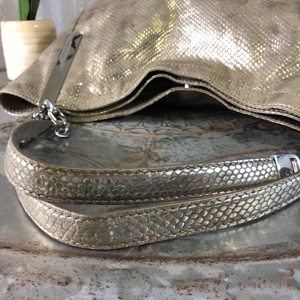 Michael Kors Julian Python Print Gold Hobo - image 3